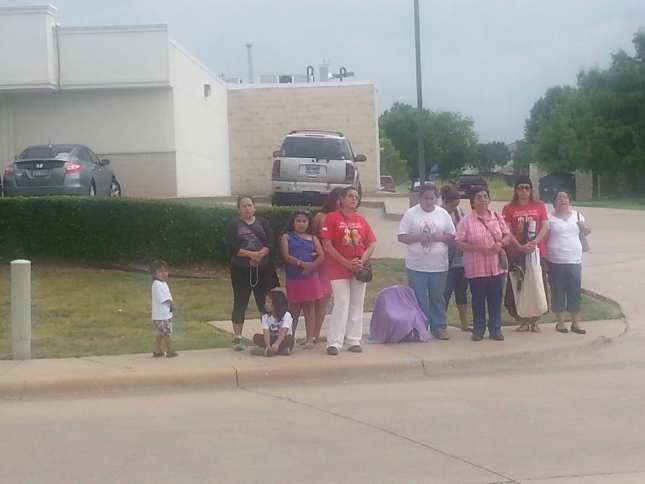 Pro-life activists protest outside the planned abortion facility in Dallas.    Catholic Pro-life Committee of Dallas